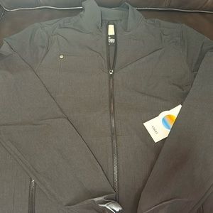 Brand new Vuori venture, track jacket, black linen, texture, men's small S